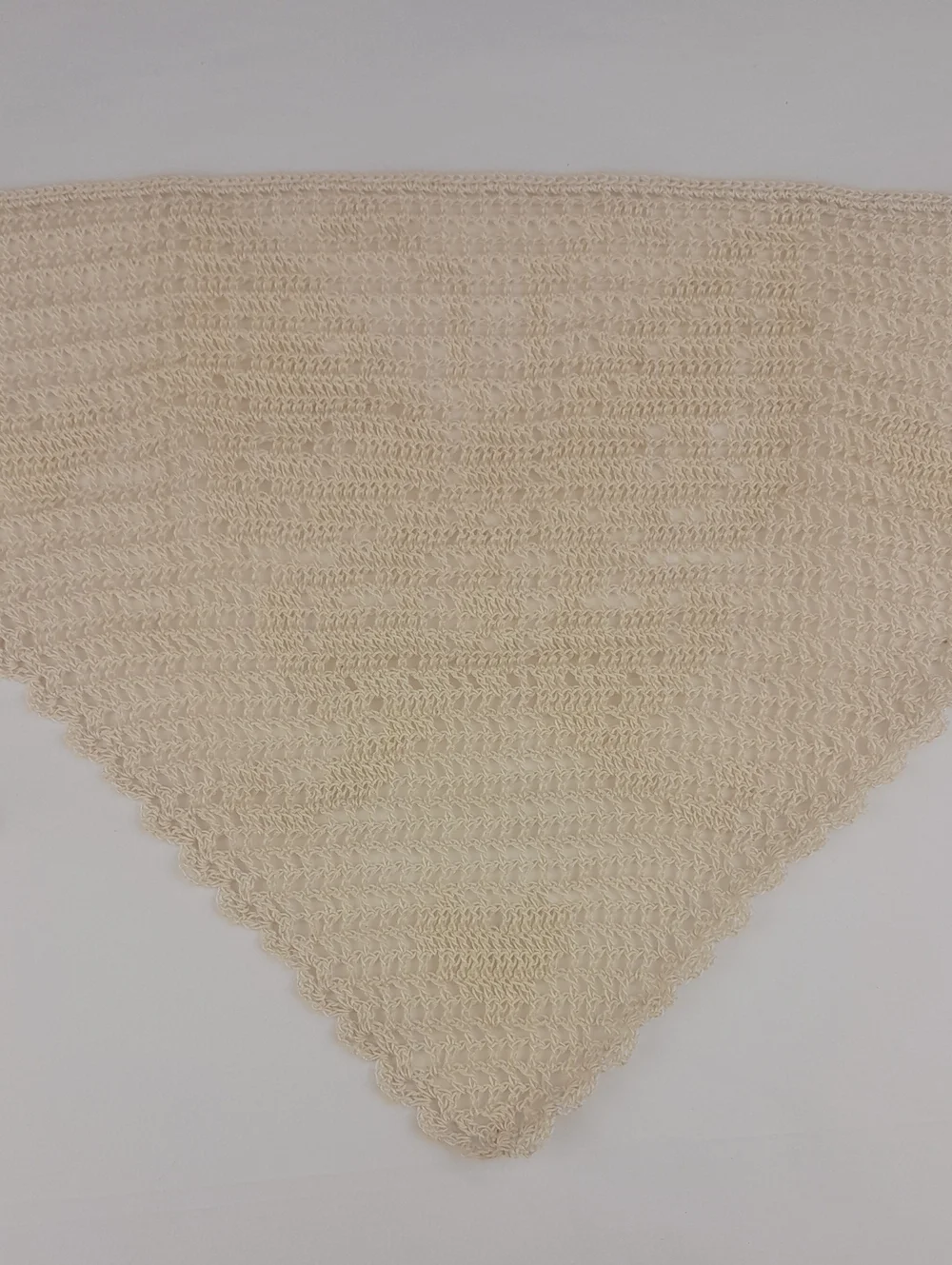 Handcrafted Cream Crochet Butterfly & Hearts Head Bandana Kerchief Tie Back